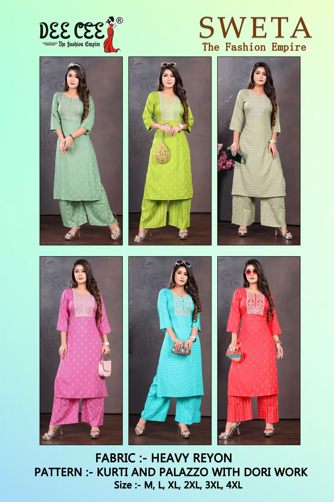 Deecee Sweta Rayon Printed Embroidery Kurti With Bottom Catalog
